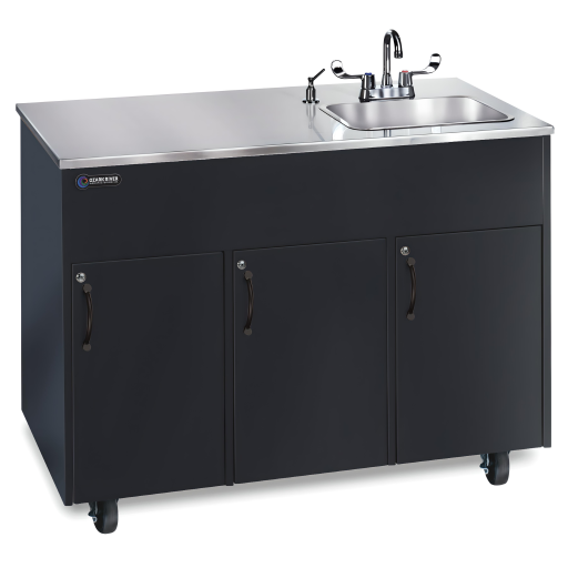 Portable Stainless Steel Countertop & Deep Single Sink Basin w/3 Laminate Cabinets - Image 4