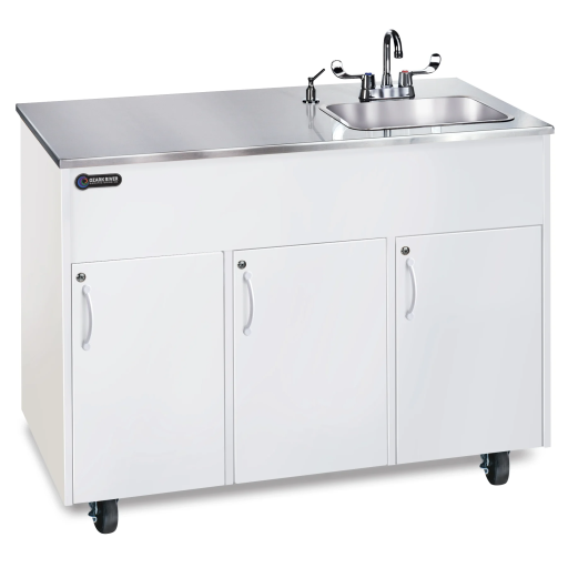 Portable Stainless Steel Countertop & Deep Single Sink Basin w/3 Laminate Cabinets - Image 5