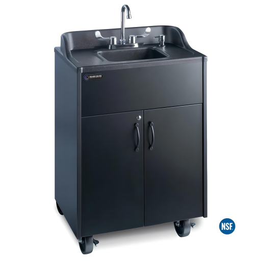 Portable ABS Countertop, Splashguard & Single Sink Basin w/Laminate Cabinet - Image 2