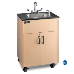 Portable Stainless Steel Single Deep Sink Basin w/Laminate Countertop & Cabinet