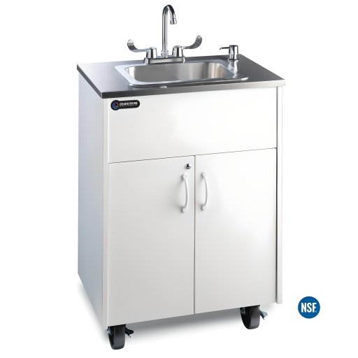 Portable Stainless Steel Countertop & Deep Single Sink Basin w/Laminate Cabinet - Image 4