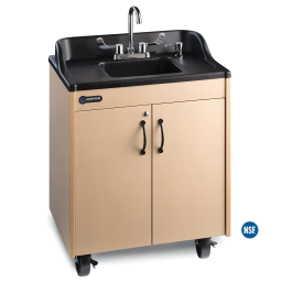 Child Height Portable ABS Countertop, Splashguard & Single Sink Basin w/Laminate Cabinet