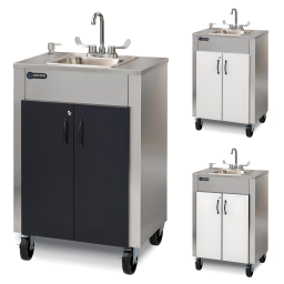 Portable Fully Stainless Steel Countertop, Single Sink Basin & Cabinet