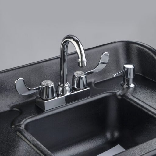 Portable ABS Countertop, Splashguard & Single Sink Basin w/Laminate Cabinet - Image 5
