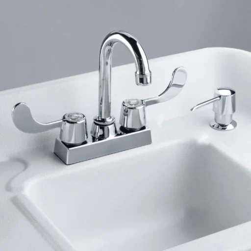 Portable ABS Countertop, Splashguard & Single Sink Basin w/Laminate Cabinet - Image 6