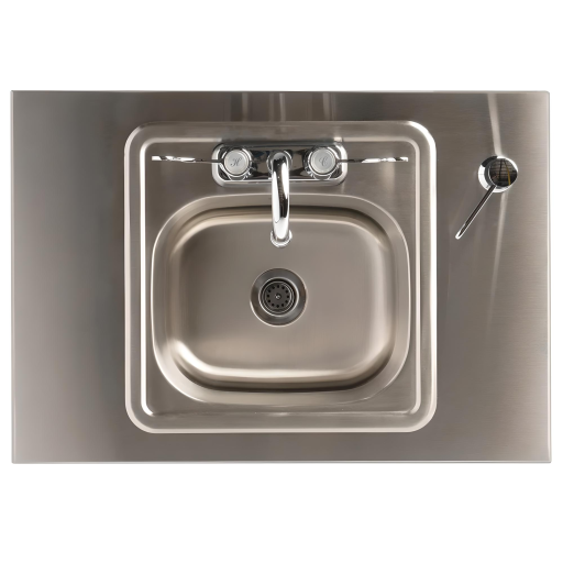 Portable Stainless Steel Single Sink Basin w/Laminate Countertop & Cabinet - Image 2