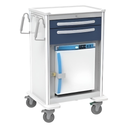 Aluminum Malignant Hyperthermia Cart w/ 2 Drawers & Fridge