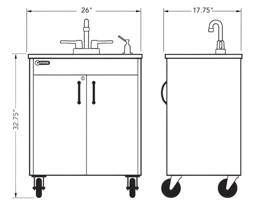 Portable Stainless Steel Deep Single Sink Basin w/Laminate Countertop & 3 Cabinets - Image 9