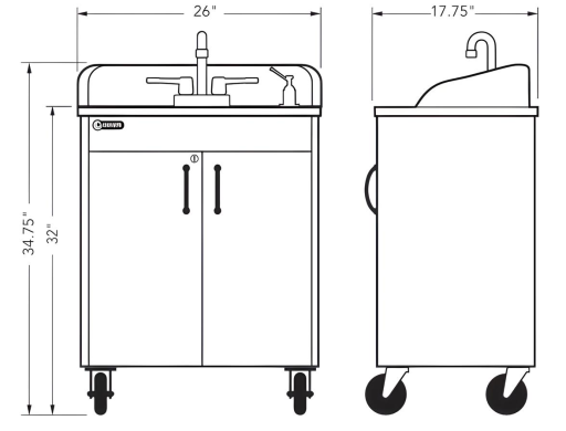 Child Height Portable ABS Countertop, Splashguard & Single Sink Basin w/Laminate Cabinet - Image 7