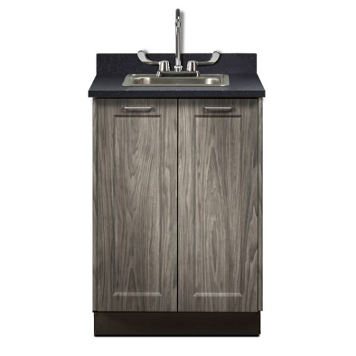 24in Designer Base Cabinet w/ 2 Doors, Adjustable Shelf & Laminate Countertop