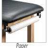 Natural Wood H-Brace Taping Table w/ End Storage Shelves 27in/30in W - Image 5