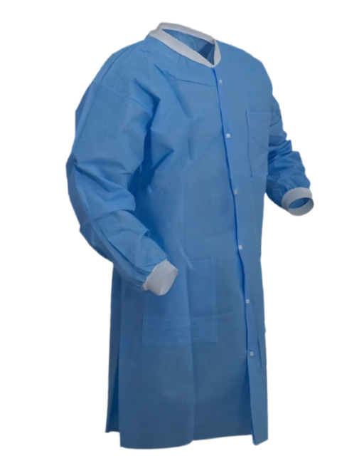 Snap Front Lab Coat Frock w/ 3 Pockets Blue 30/pc Case