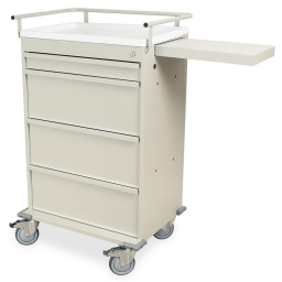 450 Punch Card Capacity Aluminum Medication Cart w/ Key Lock