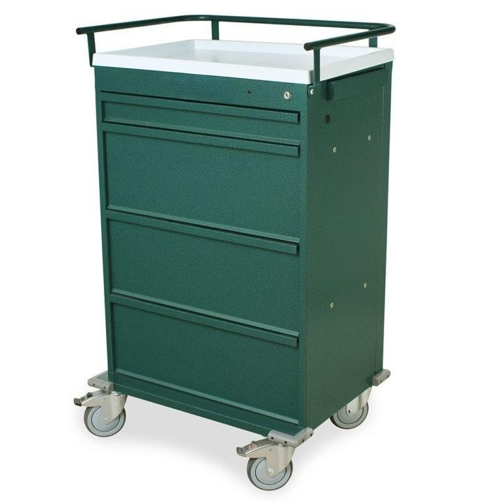 450 Punch Card Capacity Aluminum Medication Cart w/ Key Lock - Image 4
