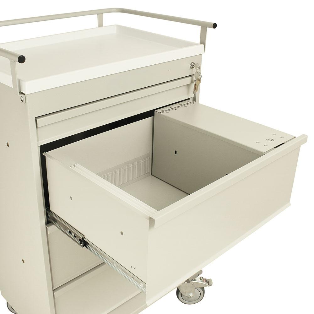 450 Punch Card Capacity Aluminum Medication Cart w/ Key Lock - Image 2