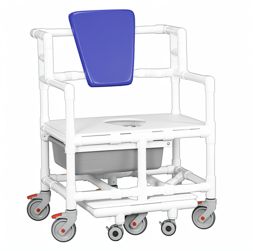Bariatric Shower Chair Commode w/ Slide Footrest & Pail 700 lb Capacity