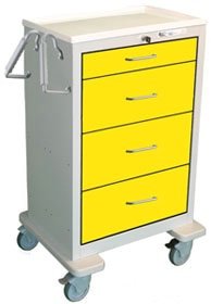 4 Drawer Extra Tall Steel Isolation Cart