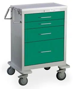 4 Drawer Short Steel Anesthesia Cart