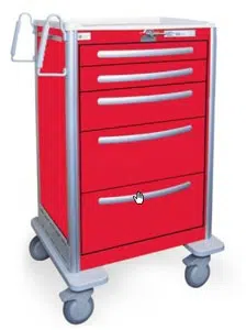 5 Drawer Extra Tall Lightweight Aluminum Crash Cart
