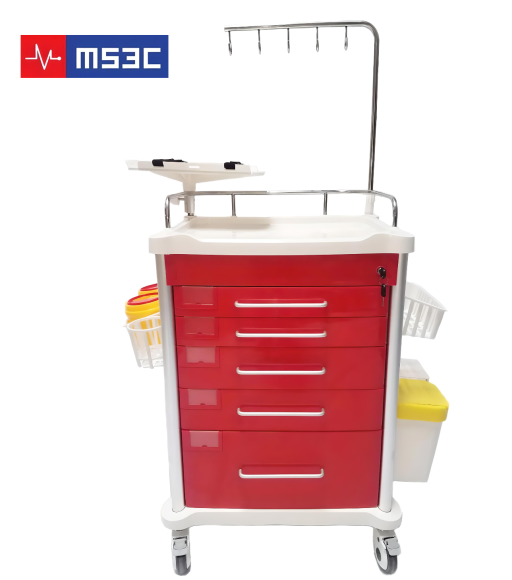 5 Drawer Lightweight Crash Cart w/ Accessory Package - Image 2