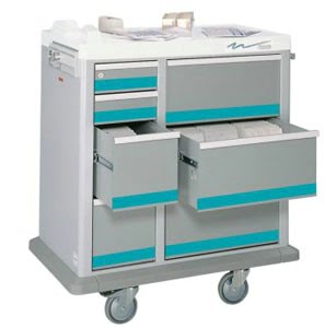 7 Drawer Full Sized Medication Punch Card Cart, 500 Cards