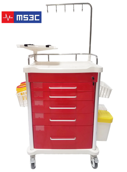 5 Drawer Lightweight Crash Cart w/ Accessory Package - Image 3