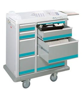 8 Drawer Full Sized Medication Punch Card Cart, 400 Cards