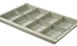 2in Gray Tray with 1 Long and 3 Short Dividers