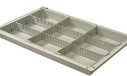 2in Gray Tray with 2 Long and 2 Short Dividers