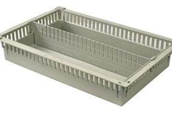 4in Gray Tray with 1 Long Divider