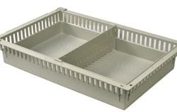 4in Gray Tray with 1 Short Divider