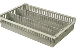 4in Gray Tray with 2 Long Dividers
