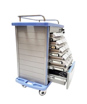 Compact ABS Medication Cart Front