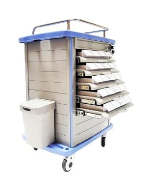 Compact ABS Medication Cart Back