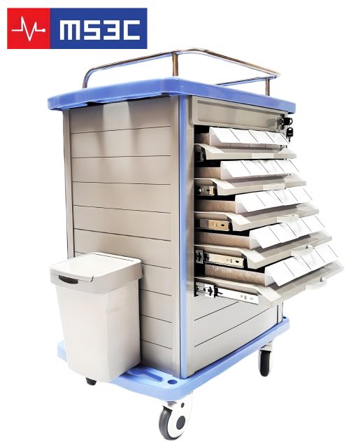 Compact ABS Medication Cart w/ Accessories