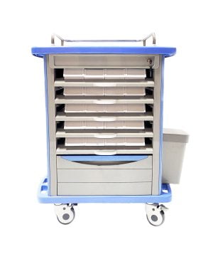 Compact ABS Medication Cart front side