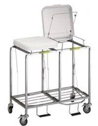 Deluxe Rolling Double Laundry Hamper w/ Foot Pedal