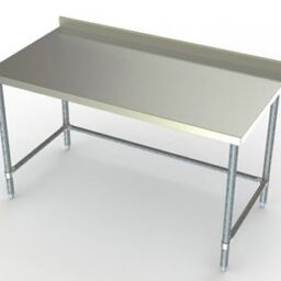 Economy 24in Wide Stainless Steel Work Table with 2 3/4 Backsplash
