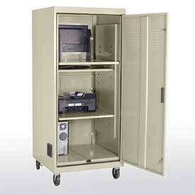 Extra Heavy Duty Mobile Computer Security Cabinet (30in W x 30in D x 70in H)