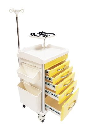 Isolation Crash Cart with Emergency Accessory Package