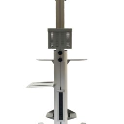 Rolling Telemedicine Computer Stand with Printer Shelf