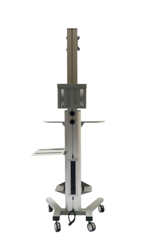 Rolling Telemedicine Computer Stand with Printer Shelf