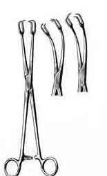 Schroeder Vulsellum Forceps, Curved, 9-1/2in