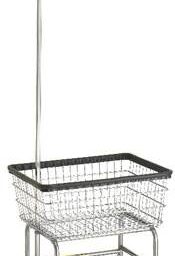Standard Wire Laundry Cart w/ Single Pole Rack