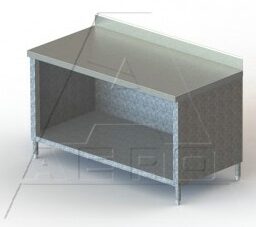 Work Table w/ Enclosed Base and 4in Backsplash