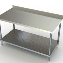 Work Table w/ Galvanized Undershelf and 2 3/4in Backsplash