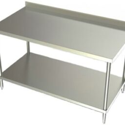 Work Table w/ SS Undershelf and 2 3/4in Backsplash