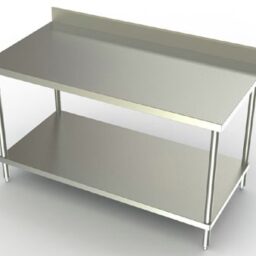 Work Table w/ SS Undershelf and 4in Backsplash