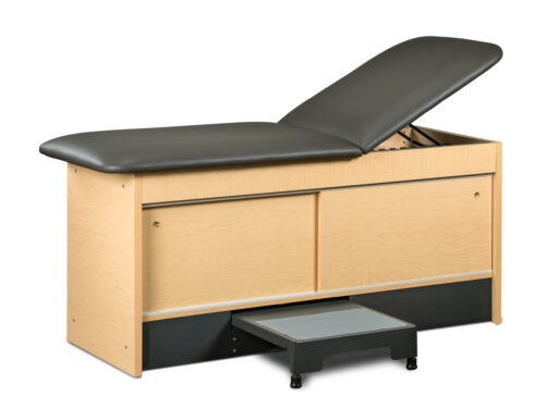 Sliding Door Treatment Table w/ Storage & Built In Step up Stool