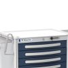 Aluminum Junior Medium Bedside Slim Treatment Cart w/ 5 Drawers & Simplex Lock - Image 4